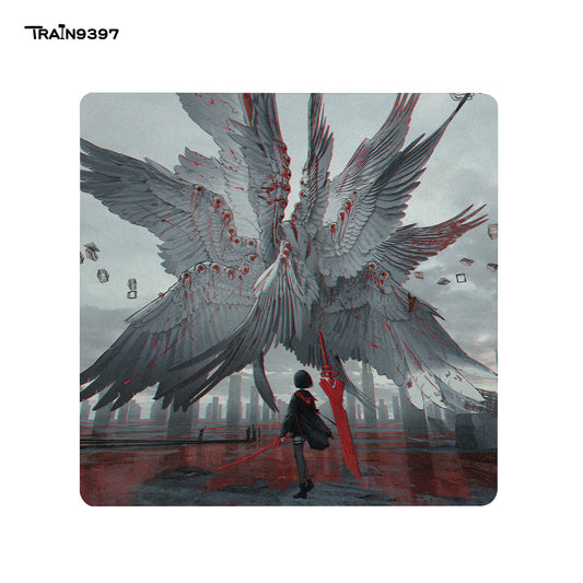 train 9397 x homutan1 Collaborative Series glass mouse pad