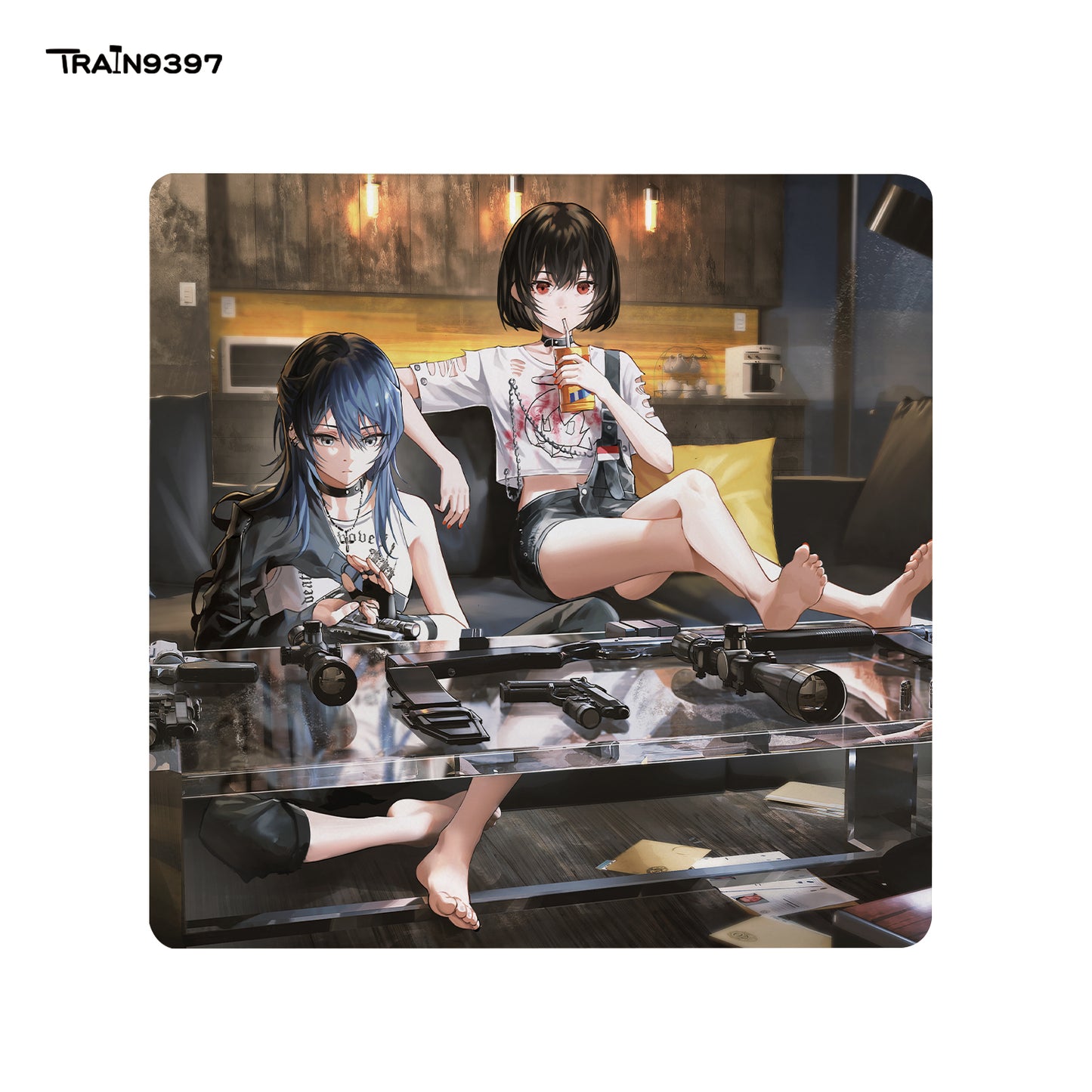 train 9397 x homutan1 Collaborative Series glass mouse pad